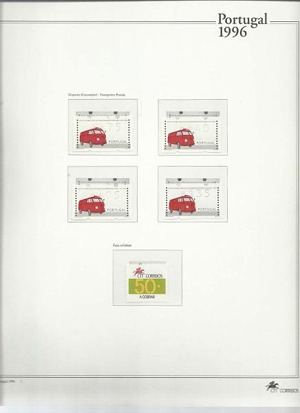 2145.jpg -     Lote:    2145            Portugal        Descrição:         Portugal &mdash; Álbum dos CTT com ano completo de 1996, com selos novos sem sinal de charneira, incluindo blocos. Valor de catálogo &euro; 174,20.         Lote       Valor Base:     &euro; 20,00     Valor Venda:     &euro; 20,00       