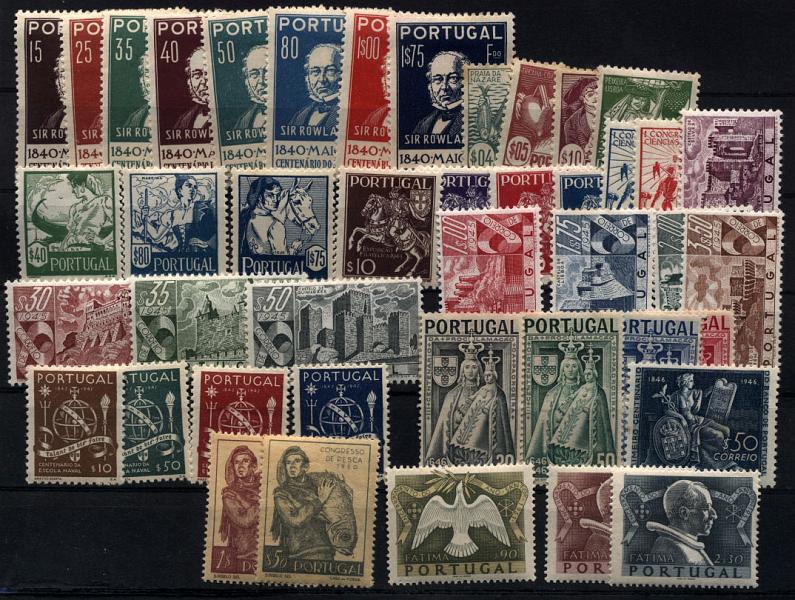 2149.jpg -     Lote:    2149            Portugal        Descrição:         Portugal &mdash; Lote com dezenas de selos novos sem charneira. A maioria em séries. Valor aproximado de catálogo &euro; 400,00.         Lote       Valor Base:     &euro; 30,00     Valor Venda:     Retirado     