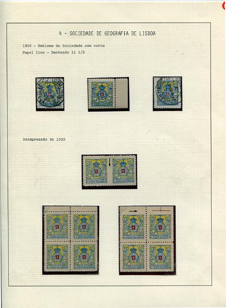 001 (106).jpg -     Lote:    1                   Descrição:         SELOS PRIVATIVOS DE PORTUGAL &mdash; Coleção especializada, com estudo das emissões da Cruz Vermelha Portuguesa, União dos Atiradores Civis Portugueses, Assistência Nacional aos Tuberculosos e Sociedade de Geografia de Lisboa, incluindo selos novos e usados, sobrescritos circulados, provas, erros, ensaios, etc.. Montada em 130 folhas de exposição tipo Lindner, provavelmente o maior espólio jamais reunido destas emissões, com exemplares de grande raridade e alguns deles únicos. Esta coleção participou em diversas exposições nacionais e internacionais, obtendo sempre medalha de ouro nas participações nacionais e bilaterais com Espanha e Brasil (Iberphila, Philaibéria e Lubrapex), com a pontuação máxima de 89 pontos em 100 nas exposições Philaibéria'02 em Santo André e Philaibéria'04 em Estremoz. Foram-lhe ainda atribuídos diversos prémios especiais e felicitações do júri pela qualidade do material filatélico e originalidade.         Lote       Valor Base:     &euro; 35.000,00     Valor Venda:     &euro;      