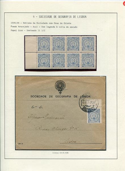 001 (124).jpg -     Lote:    1                   Descrição:         SELOS PRIVATIVOS DE PORTUGAL &mdash; Coleção especializada, com estudo das emissões da Cruz Vermelha Portuguesa, União dos Atiradores Civis Portugueses, Assistência Nacional aos Tuberculosos e Sociedade de Geografia de Lisboa, incluindo selos novos e usados, sobrescritos circulados, provas, erros, ensaios, etc.. Montada em 130 folhas de exposição tipo Lindner, provavelmente o maior espólio jamais reunido destas emissões, com exemplares de grande raridade e alguns deles únicos. Esta coleção participou em diversas exposições nacionais e internacionais, obtendo sempre medalha de ouro nas participações nacionais e bilaterais com Espanha e Brasil (Iberphila, Philaibéria e Lubrapex), com a pontuação máxima de 89 pontos em 100 nas exposições Philaibéria'02 em Santo André e Philaibéria'04 em Estremoz. Foram-lhe ainda atribuídos diversos prémios especiais e felicitações do júri pela qualidade do material filatélico e originalidade.         Lote       Valor Base:     &euro; 35.000,00     Valor Venda:     &euro;      