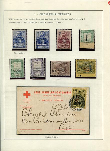 001 (29).jpg -     Lote:    1                   Descrição:         SELOS PRIVATIVOS DE PORTUGAL &mdash; Coleção especializada, com estudo das emissões da Cruz Vermelha Portuguesa, União dos Atiradores Civis Portugueses, Assistência Nacional aos Tuberculosos e Sociedade de Geografia de Lisboa, incluindo selos novos e usados, sobrescritos circulados, provas, erros, ensaios, etc.. Montada em 130 folhas de exposição tipo Lindner, provavelmente o maior espólio jamais reunido destas emissões, com exemplares de grande raridade e alguns deles únicos. Esta coleção participou em diversas exposições nacionais e internacionais, obtendo sempre medalha de ouro nas participações nacionais e bilaterais com Espanha e Brasil (Iberphila, Philaibéria e Lubrapex), com a pontuação máxima de 89 pontos em 100 nas exposições Philaibéria'02 em Santo André e Philaibéria'04 em Estremoz. Foram-lhe ainda atribuídos diversos prémios especiais e felicitações do júri pela qualidade do material filatélico e originalidade.         Lote       Valor Base:     &euro; 35.000,00     Valor Venda:     &euro;      