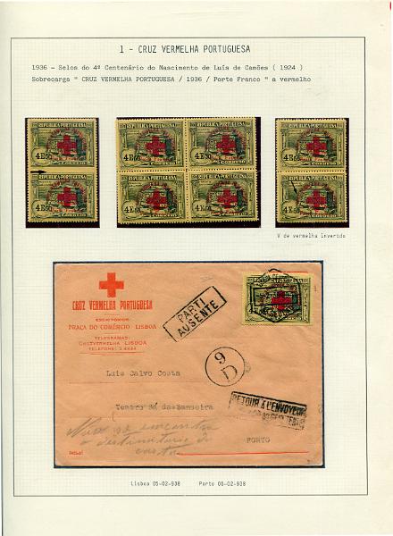 001 (47).jpg -     Lote:    1                   Descrição:         SELOS PRIVATIVOS DE PORTUGAL &mdash; Coleção especializada, com estudo das emissões da Cruz Vermelha Portuguesa, União dos Atiradores Civis Portugueses, Assistência Nacional aos Tuberculosos e Sociedade de Geografia de Lisboa, incluindo selos novos e usados, sobrescritos circulados, provas, erros, ensaios, etc.. Montada em 130 folhas de exposição tipo Lindner, provavelmente o maior espólio jamais reunido destas emissões, com exemplares de grande raridade e alguns deles únicos. Esta coleção participou em diversas exposições nacionais e internacionais, obtendo sempre medalha de ouro nas participações nacionais e bilaterais com Espanha e Brasil (Iberphila, Philaibéria e Lubrapex), com a pontuação máxima de 89 pontos em 100 nas exposições Philaibéria'02 em Santo André e Philaibéria'04 em Estremoz. Foram-lhe ainda atribuídos diversos prémios especiais e felicitações do júri pela qualidade do material filatélico e originalidade.         Lote       Valor Base:     &euro; 35.000,00     Valor Venda:     &euro;      