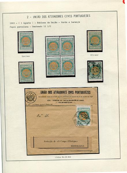 001 (60).jpg -     Lote:    1                   Descrição:         SELOS PRIVATIVOS DE PORTUGAL &mdash; Coleção especializada, com estudo das emissões da Cruz Vermelha Portuguesa, União dos Atiradores Civis Portugueses, Assistência Nacional aos Tuberculosos e Sociedade de Geografia de Lisboa, incluindo selos novos e usados, sobrescritos circulados, provas, erros, ensaios, etc.. Montada em 130 folhas de exposição tipo Lindner, provavelmente o maior espólio jamais reunido destas emissões, com exemplares de grande raridade e alguns deles únicos. Esta coleção participou em diversas exposições nacionais e internacionais, obtendo sempre medalha de ouro nas participações nacionais e bilaterais com Espanha e Brasil (Iberphila, Philaibéria e Lubrapex), com a pontuação máxima de 89 pontos em 100 nas exposições Philaibéria'02 em Santo André e Philaibéria'04 em Estremoz. Foram-lhe ainda atribuídos diversos prémios especiais e felicitações do júri pela qualidade do material filatélico e originalidade.         Lote       Valor Base:     &euro; 35.000,00     Valor Venda:     &euro;      