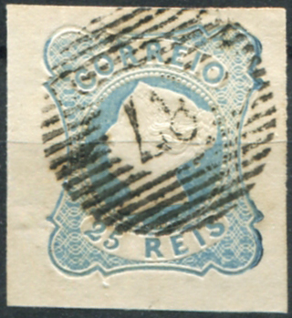 188.jpg -     Lote:    188                   Descrição:         1853 &mdash; D. Maria II. MF2, 25 reis, AZUL LEITOSO, cunho I, com margens de luxo, obliterado com carimbo numérico da 1.ª reforma, batido a preto "87 &mdash; FIGUEIRA DA FOZ", tipo 6.8.6. MB.         O       Valor Base:     &euro; 40,00     Valor Venda:     &euro;      