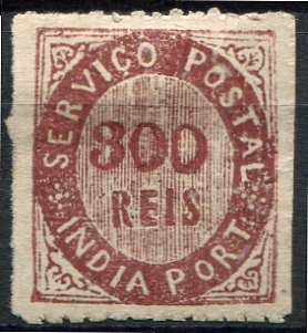 516.jpg -     Lote:    516                   Descrição:         1871 &mdash; Nativos. Tipo II. MF13, 300 reis violeta, papel espesso. Exemplar com boa cor, bem centrado, sem goma, sem defeitos, nem reparações. Valor de catálogo &euro; 550.00.         *       Valor Base:     &euro; 110,00     Valor Venda:     &euro;      