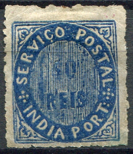 537.jpg -     Lote:    537                   Descrição:         1876 &mdash; Nativos. Tipo IIB. MF29, 40 reis azul, papel azulado fino, denteado 12 &frac12; a 13 &frac12; de linha. Exemplar sem defeitos nem reparações, sem goma. Valor de catálogo &euro; 220,00.         *       Valor Base:     &euro; 40,00     Valor Venda:     &euro;      