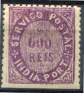 540.jpg -     Lote:    540                   Descrição:         1876 &mdash; Nativos. Tipo IIB. MF32, 300 reis violeta, papel azulado fino, denteado 12 &frac12; a 13 &frac12; de linha, com goma não original. Exemplar com pequenos defeitos e vinco vertical. Certificado de peritagem de Leilões P. Dias, Lda. Valor de catálogo &euro; 1.000,00.         (*)       Valor Base:     &euro; 150,00     Valor Venda:     &euro;      
