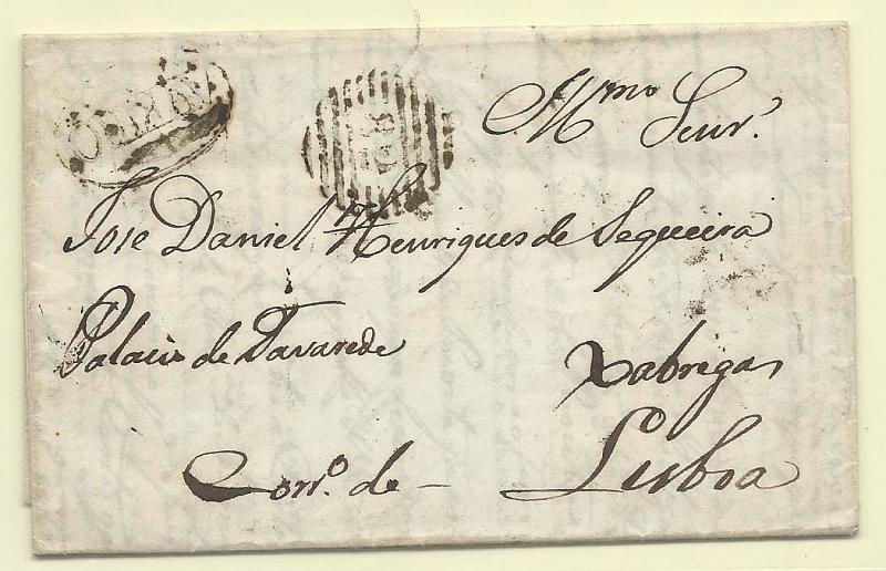 0119.jpg -     Lote:    119            Portugal       Descrição:         1862/64 &mdash; D. Luís I. CE16, 25 reis carmim rosa, em carta circulada de Aveiro (04.06.61) para Lisboa. Carimbo nominativo a preto de AVEIRO e nominativo da 1.ª reforma "82". Selo com margens curtas.        Carta       Valor Base:     &euro; 8,00     Valor Venda:     &euro; 8,00       