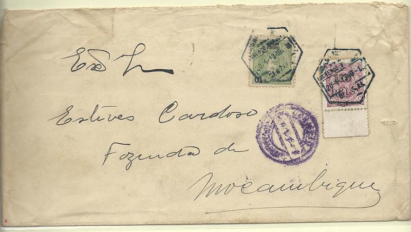 0275.jpg -     Lote:    275            Lourenço Marques       Descrição:         1898/1902 &mdash; D. Carlos I Mouchon + D. Carlos I Diogo Neto com sobretaxa. Sobrescrito circulado de Lourenço Marques (20.04.13) para Moçambique (24.04.13) com selos de 10 reis verde 34 + 115 s/ 10 reis CE56.        Carta       Valor Base:     &euro; 15,00     Valor Venda:     &euro; 15,00       
