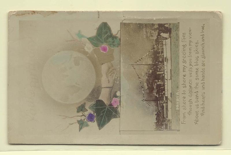0556.jpg -     Lote:    556                   Descrição:         Canhoneira Pátria. Postal ilustrado fotográfico representando a Canhoneira Pátria, circulado de Macau (05.11.23) com o selo arrancado. MR.        PI       Valor Base:     &euro; 20,00     Valor Venda:     Retirado     