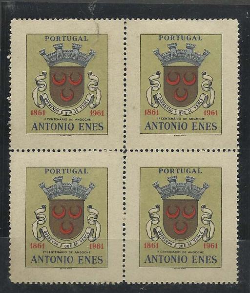 0609.jpg -     Lote:    609            Vinhetas       Descrição:         Vinhetas. 1961 - Moçambique. 1.º Centenário de Angoche. Quadra. B e R.         *       Valor Base:     &euro; 5,00     Valor Venda:     &euro; 5,00       