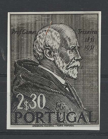 0704.jpg -     Lote:    704            Portugal       Descrição:         1952 &mdash; 1.º Centenário do Nascimento do prof. Dr. Gomes Teixeira. Prova fotográfica a preto e branco do selo de 2$30.        PRV       Valor Base:     &euro; 5,00     Valor Venda:     Retirado     