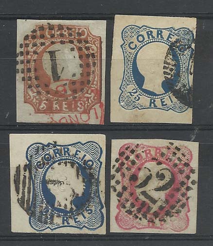 0850.jpg -     Lote:    850            Portugal       Descrição:         1856/58 &mdash; D. Pedro V. Cabelos anelados. CE10/13. Série completa com boas margens. Valor de catálogo &euro; 302,50.        O       Valor Base:     &euro; 30,00     Valor Venda:     &euro; 65,00       