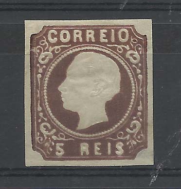 0857.jpg -     Lote:    857            Portugal       Descrição:         1862/64 &mdash; D. Luís I. CE14, 5 reis castanho escuro, cunho XI. Valor de catálogo &euro; 289,00.        **       Valor Base:     &euro; 30,00     Valor Venda:     &euro; 30,00       