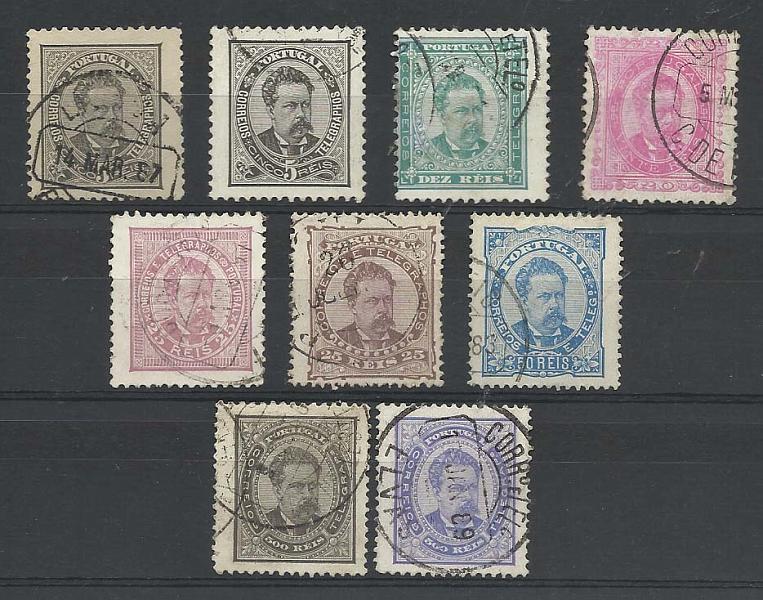 0914.jpg -     Lote:    914            Portugal       Descrição:         1882/57 &mdash; D. Luís I de frente. CE56/58 + CE60/65. Séries completas. Selos de 500 reis em denteado 12 &frac12;. Valor de catálogo &euro; 700,75.        O       Valor Base:     &euro; 60,00     Valor Venda:     &euro; 70,00       