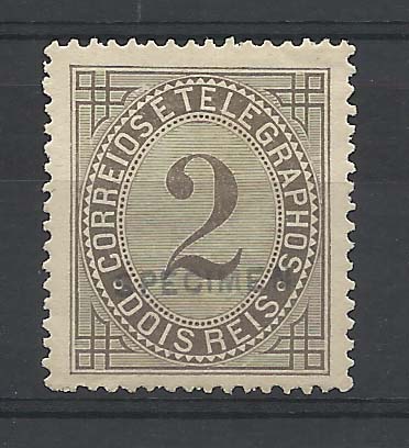 0915.jpg -     Lote:    915            Portugal       Descrição:         1884 &mdash; Taxa dos telegramas. CE59, 2 reis preto. Selo com a sobrecarga SPECIMEN a preto em denteado 13 &frac12;.        *       Valor Base:     &euro; 10,00     Valor Venda:     &euro; 10,00       