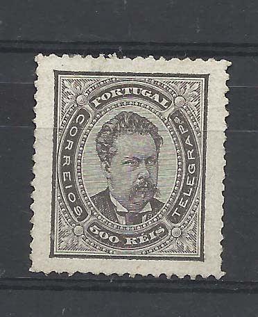 0917.jpg -     Lote:    917            Portugal       Descrição:         1884/87 &mdash; D. Luís I, de perfil. CE64, 500 reis preto, denteado 13 &frac12;. Selo sem goma. Valor de catálogo &euro; 1.308,00 (valor como usado).        *       Valor Base:     &euro; 125,00     Valor Venda:     &euro; 125,00       