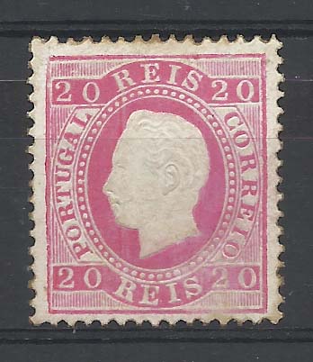 0924.jpg -     Lote:    924            Portugal       Descrição:         1884 &mdash; D. Luís I. Fita direita. Nova cor e valor. CE66, 20 reis carmim rosa, denteado 12 &frac12;.. Valor de catálogo &euro; 592,00.        RG***       Valor Base:     &euro; 40,00     Valor Venda:     Retirado     