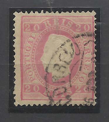 0926.jpg -     Lote:    926            Portugal       Descrição:         1884 &mdash; D. Luís I, fita direita. CE66, 20 reis rosa, denteado 13 &frac12;. Alor de catálogo &euro;153,00.        O       Valor Base:     &euro; 15,00     Valor Venda:     &euro; 15,00       