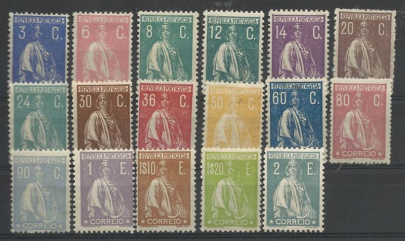 0986.jpg -     Lote:    986            Portugal       Descrição:         1920/22 &mdash; Ceres. Novas cores e taxas. CE235/251. Série completa.        **       Valor Base:     &euro; 20,00     Valor Venda:     &euro; 40,00       