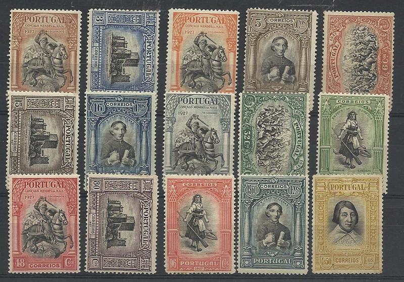 1015.jpg -     Lote:    1015            Portugal       Descrição:         1928 &mdash; Independência de Portugal * 2.ª emissão. CE420/34. Série completa, apenas um selo com leve sinal de charneira.. Valor de catálogo &euro; 218,00.        ***/**       Valor Base:     &euro; 22,00     Valor Venda:     &euro; 34,00       
