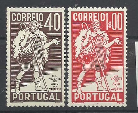 1028.jpg -     Lote:    1028            Portugal       Descrição:         1937 - 4.º Centenário da Morte de Gil Vicente. CE577/78. Série completa. Valor de catálogo &euro; 62,30.        ***       Valor Base:     &euro; 13,00     Valor Venda:     &euro; 16,00       
