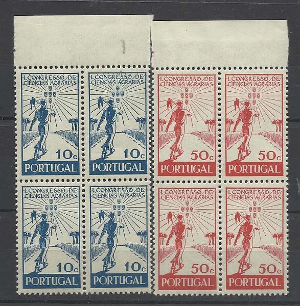 1035.jpg -     Lote:    1035            Portugal       Descrição:         1943 &mdash; 1.º Congresso da Ciências Agrárias. CE634/35. Série completa em quadras. Valor de catálogo &euro; 21,80.        ***       Valor Base:     &euro; 5,00     Valor Venda:     &euro; 10,00       