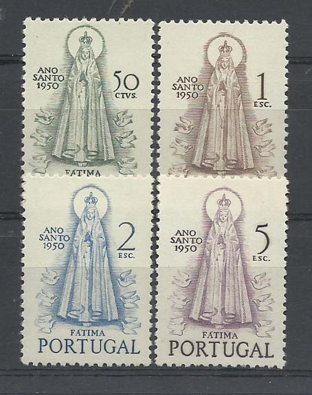 1060.jpg -     Lote:    1060            Portugal       Descrição:         1950 &mdash; Ano Santo. CE719/722. Série completa. Valor de catálogo &euro; 226,00.        ***       Valor Base:     &euro; 22,00     Valor Venda:     &euro; 32,00       