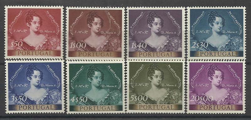 1076.jpg -     Lote:    1076            Portugal       Descrição:         1953 &mdash; 1.º Centenário do Selo Postal Português. CE786/793. Serie completa. Valor de catálogo &euro; 191,00.        ***       Valor Base:     &euro; 20,00     Valor Venda:     Retirado     