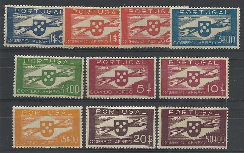 1115.jpg -     Lote:    1115            Portugal       Descrição:         1936/41 &mdash; Correio Aéreo. Tipo Hélice. CE CA 1/10. Sinal de charneira muito leve. Valor de catálogo &euro; 405,00.        **       Valor Base:     &euro; 40,00     Valor Venda:     &euro; 60,00       