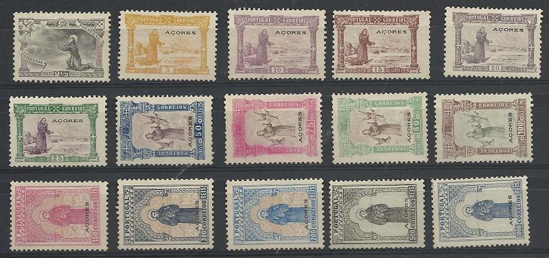 1126.jpg -     Lote:    1126            Açores       Descrição:         1895 &mdash; 7.º Centenário do Nascimento de S. António. CE73/87. Série completa. Valor de catálogo &euro; 1.450,00.        RG**       Valor Base:     &euro; 200,00     Valor Venda:     Retirado     