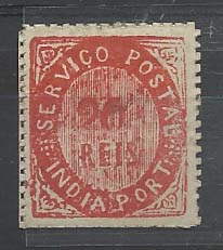 1199.jpg -     Lote:    1199            Índia Portuguesa       Descrição:         1871 &mdash; Nativos. Tipo II. CE9, 20 reis vermelho, papel espesso, Valor de 390,00.        *       Valor Base:     &euro; 75,00     Valor Venda:     &euro; 110,00       