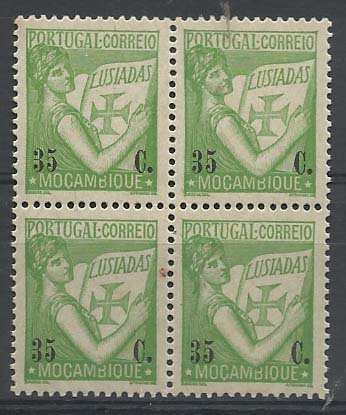 1293.jpg -     Lote:    1293            Moçambique       Descrição:         1947 &mdash; Lusíadas. CE319. Quadra. Valor de catálogo &euro; 56,00.        ***       Valor Base:     &euro; 15,00     Valor Venda:     Retirado     