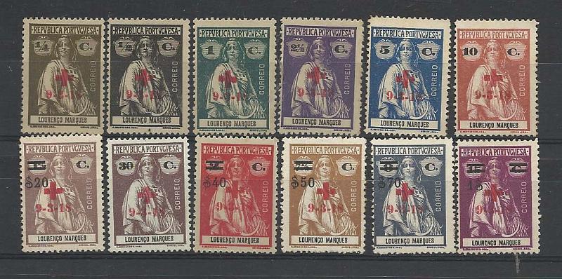 1308.jpg -     Lote:    1308            Lourenço Marques       Descrição:         1918 &mdash; Ceres, com sobrecarga "Cruz Vermelha Portuguesa". CE159/170. Série completa.         *       Valor Base:     &euro; 20,00     Valor Venda:     &euro; 20,00       