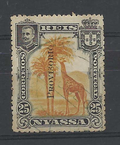 1317.jpg -     Lote:    1317            Companhia do Niassa       Descrição:         1903 &mdash; D. Carlos I. Selos de 1901 com sobrecarga "PROVISORIO". CE49, 25 reis laranja. Valor de catálogo &euro; 210,00.        O       Valor Base:     &euro; 40,00     Valor Venda:     &euro; 40,00       