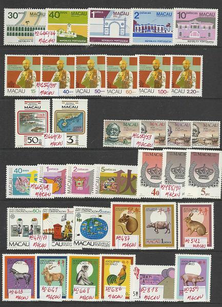 1648.jpg -     Lote:    1648                   Descrição:      Macau   &mdash; Lote composto por 72 séries desde CE460 até CE1020. Valor de catálogo &euro; 479,70. Lote a ver.        Lote       Valor Base:     &euro; 75,00     Valor Venda:     &euro; 110,00       