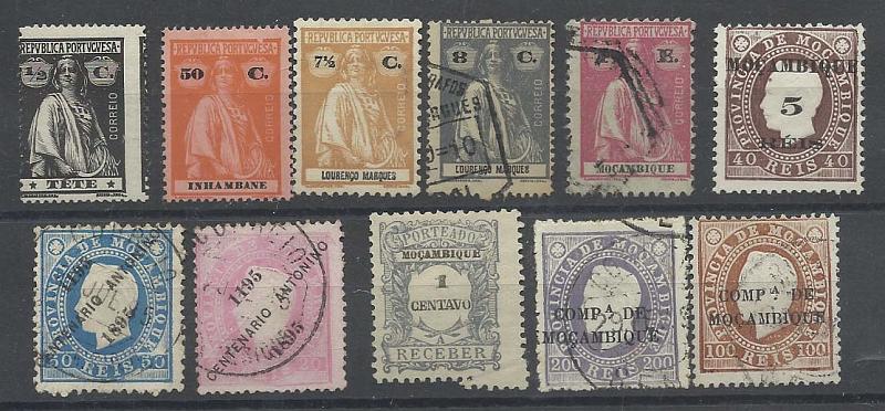 1653.jpg -     Lote:    1653                   Descrição:      Moçambique   . Lote composto por5 selos tipo Ceres, com denteados deslocados ou variedades de clichés + CE52 com "R" fendido + CE43 e 46 usados + CE POR32 com "plié" + dois selos da Companhia de Moçambique CE7/8. Lote a ver.        Lote       Valor Base:     &euro; 30,00     Valor Venda:     Retirado     
