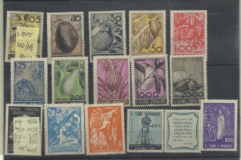 1656.jpg -     Lote:    1656                   Descrição:      S. Tomé e Príncipe, Timor e Cabo Verde.   Lote composto por diversas séries completas incluindo série dos frutos tropicais de S. Tomé. Selos regomados sem sinal de charneira. Bom valor de catálogo.        Lote       Valor Base:     &euro; 25,00     Valor Venda:     &euro; 25,00       