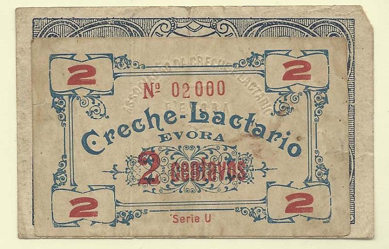1668.jpg -     Lote:    1668                   Descrição:         Crato (Câmara Municipal). MA793, escassa, BC + Creche- Lactário Évora MA868, 2c. Escassa. BC.        CDL       Valor Base:     &euro; 5,00     Valor Venda:     Retirado     
