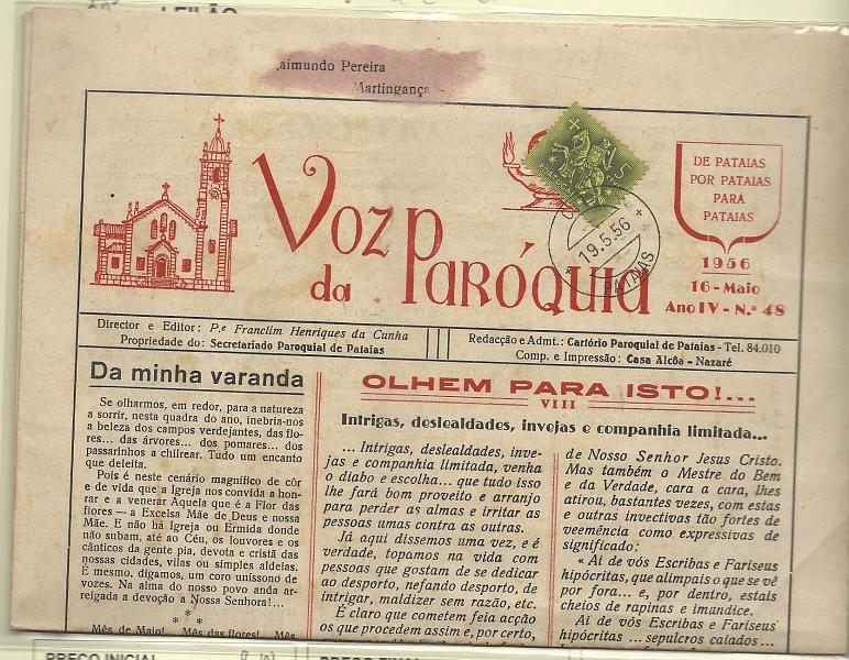 1728.jpg -     Lote:    1728      Lotes pelo Correio       Portugal        Descrição:         1943/53 &mdash; Caravela + Cavaleiro Medieval. Lote de dois jornais "Voz da 'Paróquia" circulados com selos de $05 CE617 e 5 ctvs CE763.        JRN       Valor Base:     &euro; 8,00     Valor Venda:     Retirado     