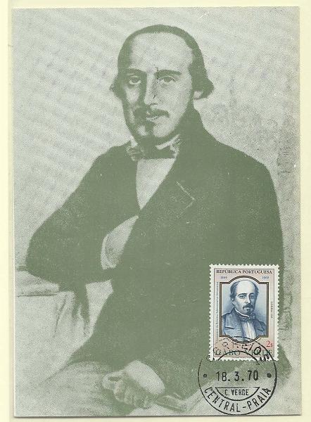 1867.jpg -     Lote:    1867      Lotes pelo Correio              Descrição:         Rebelo da Silva. Postal ilustrado concordante com selo de 2$00 CE341 obliterados com marca de dia da Praia (18.03.70).        PM       Valor Base:     &euro; 4,00     Valor Venda:     Retirado     