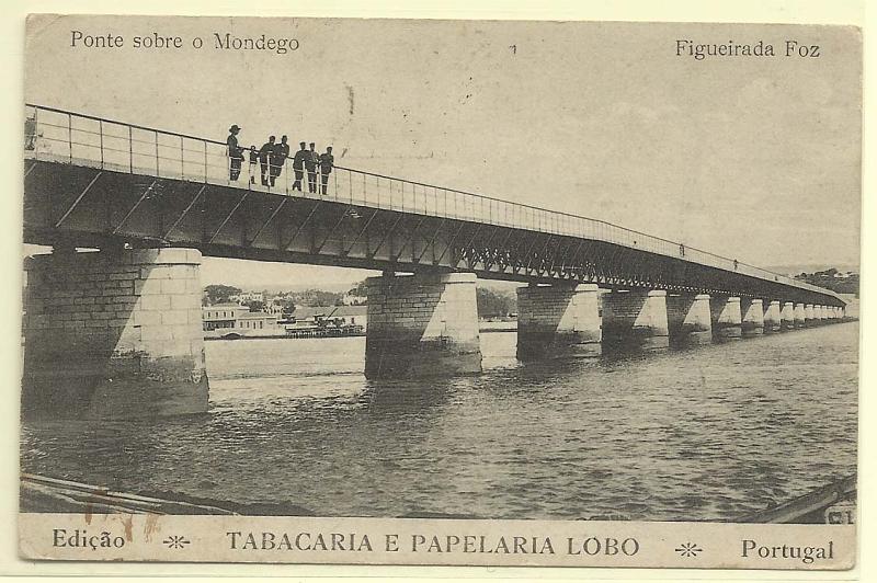 1936.jpg -     Lote:    1936      Lotes pelo Correio              Descrição:         Figueira da Foz * Ponte sobre o Mondego. Edição da tabacaria e papelaria Lobo.        PI       Valor Base:     &euro; 6,00     Valor Venda:     Retirado     