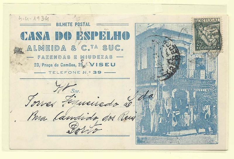 1964.jpg -     Lote:    1964      Lotes pelo Correio              Descrição:         Publicidade. Viseu. Casa do Espelho.        PI       Valor Base:     &euro; 8,00     Valor Venda:     Retirado     