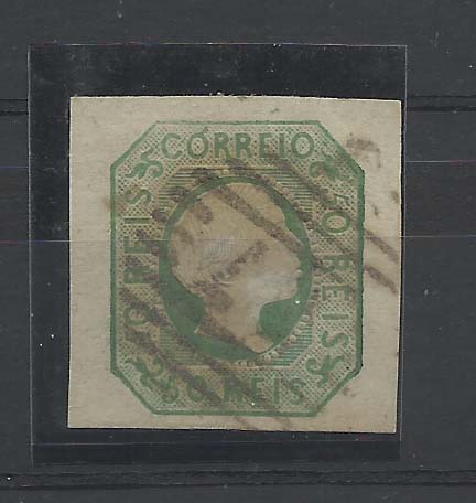 2038.jpg -     Lote:    2038      Lotes pelo Correio       Portugal        Descrição:         1955/56 &mdash; D. Pedro V. Cabelos lisos. CE8, 50 reis verde amarelo com boas margens. Valor de catálogo 123,00.        O       Valor Base:     &euro; 12,00     Valor Venda:     Retirado     