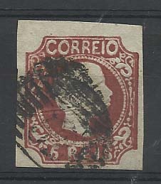 2040.jpg -     Lote:    2040      Lotes pelo Correio       Portugal        Descrição:         1856/58 &mdash; D. Pedro V. Cabelos anelados. CE10, 5 reis castanho. Valor de catálogo 166,00.        O       Valor Base:     &euro; 15,00     Valor Venda:     Retirado     