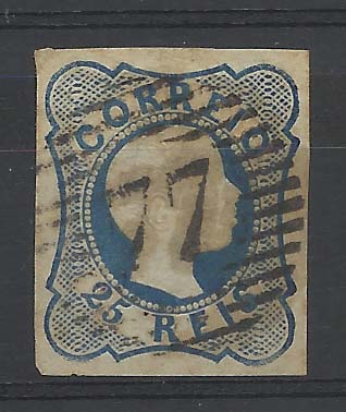 2041.jpg -     Lote:    2041      Lotes pelo Correio       Portugal        Descrição:         1856/58 &mdash; D. Pedro V, cabelos anelados. CE11, 25 reis azul, com margens curtas. Valor de catálogo &euro; 100,00.        O       Valor Base:     &euro; 8,00     Valor Venda:     &euro; 8,00       