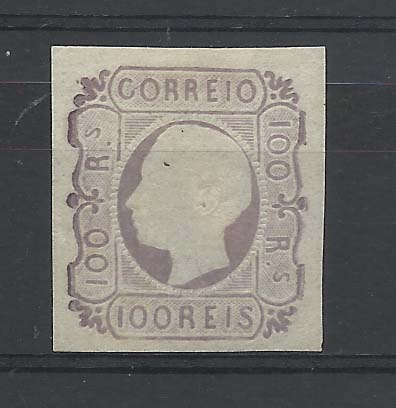 2047.jpg -     Lote:    2047      Lotes pelo Correio       Portugal        Descrição:         1862/64 &mdash; D. Luís I. CE18, 100 reis, lilás. Selo sem goma, com margens normais.        *       Valor Base:     &euro; 60,00     Valor Venda:     &euro; 60,00       