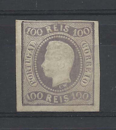 2053.jpg -     Lote:    2053      Lotes pelo Correio       Portugal        Descrição:         1867/70 &mdash; D. Luís I. Fita curva, denteados. CE25, 100 reis lilás malva (uma margem curta). Valor de catálogo &euro; 561,00.        RG***       Valor Base:     &euro; 30,00     Valor Venda:     Retirado     