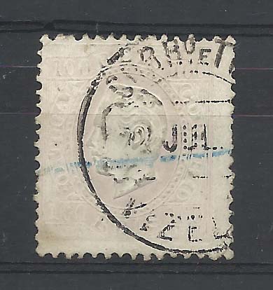 2066.jpg -     Lote:    2066      Lotes pelo Correio       Portugal        Descrição:         1870/76 &mdash; D. Luís I, fita direita. CE43, 100 reis lilás, denteado 12 &frac12;, papel porcelana. Obliterado com CCD de VIZELLA.        O       Valor Base:     &euro; 15,00     Valor Venda:     Retirado     