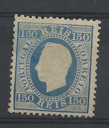 2068.jpg -     Lote:    2068      Lotes pelo Correio       Portugal        Descrição:         1870/76 &mdash; D. Luís I. De frente. CE45, 150 reis azul, papel liso, denteado 12 &frac12;. Selo regomado.        RG***       Valor Base:     &euro; 20,00     Valor Venda:     &euro; 20,00       